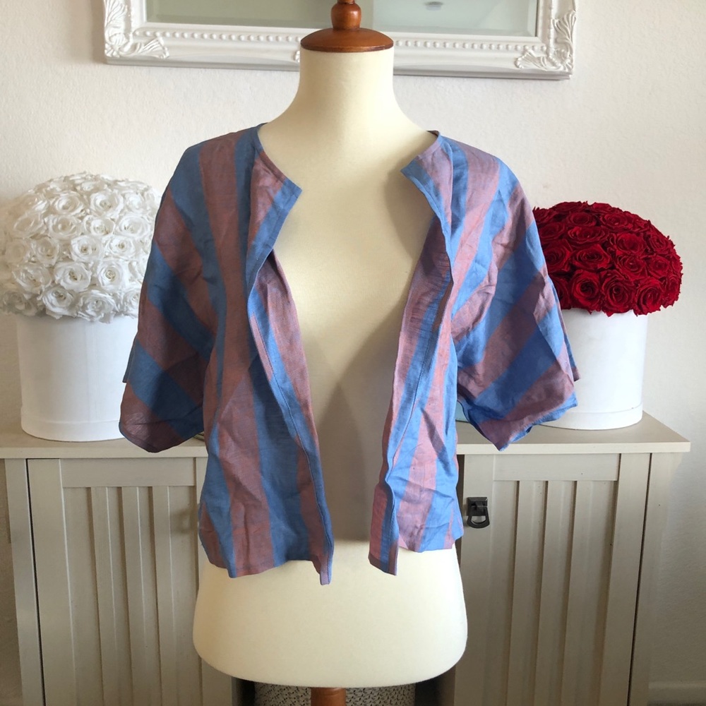 Chloe Linen Short Sleeve Open Top